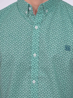 Light Green Designer Printed Casual Shirt (CSP-231)