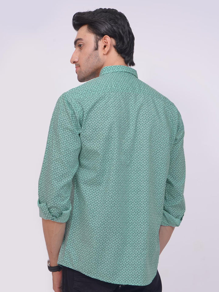 Light Green Designer Printed Casual Shirt (CSP-231)