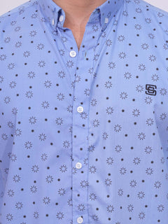 Blue Designer Printed Casual Shirt (CSP-232)