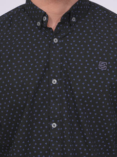 Black Designer Printed Casual Shirt (CSP-235)