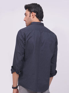 Dark Blue Designer Printed Casual Shirt (CSP-238)