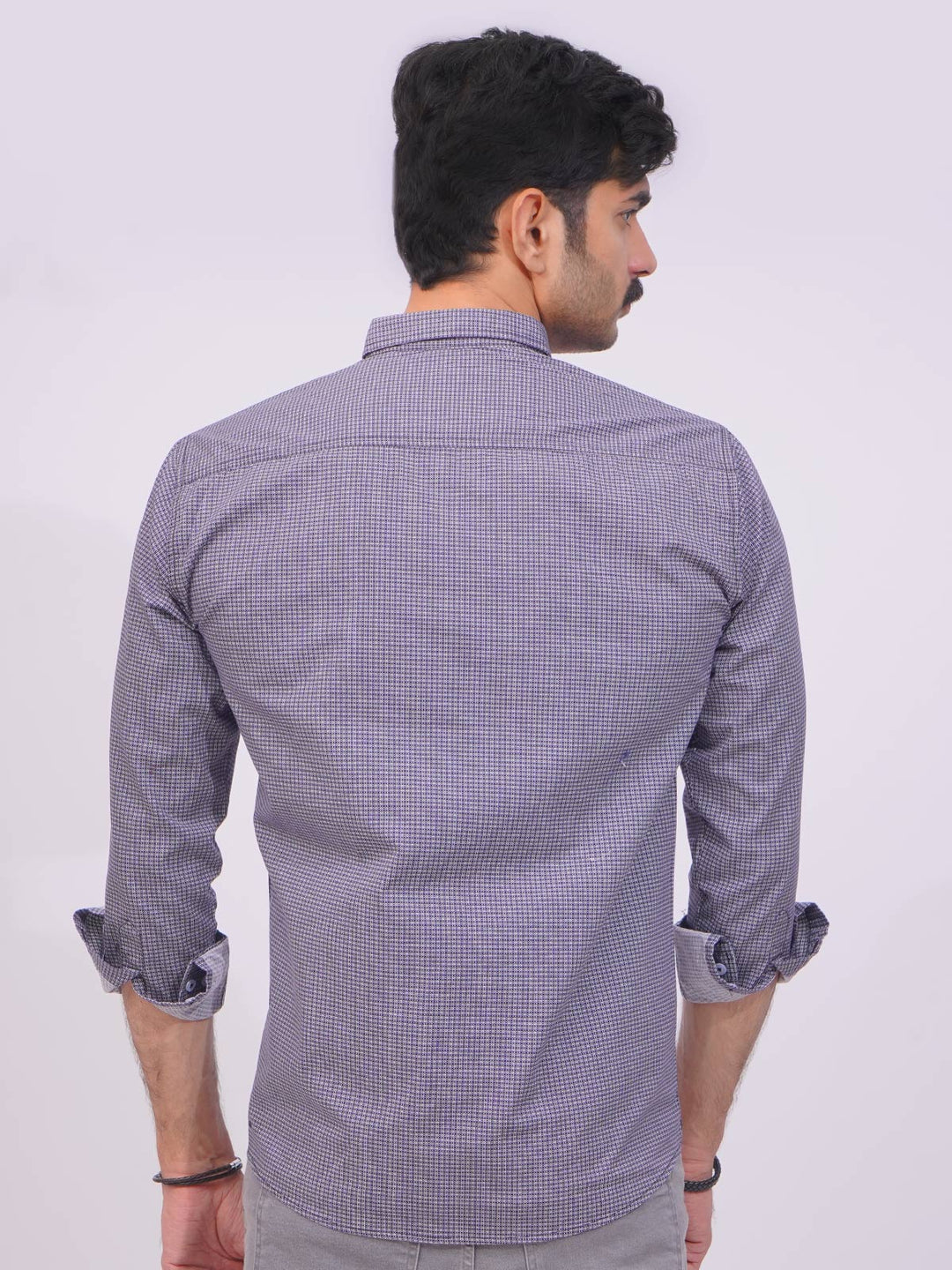 Blue & White Designer Printed Casual Shirt  (CSP-243)