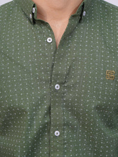 Green Designer Printed Casual Shirt  (CSP-247)