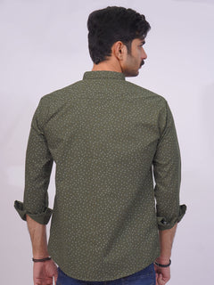 Olive Green Designer Printed Casual Shirt  (CSP-248)