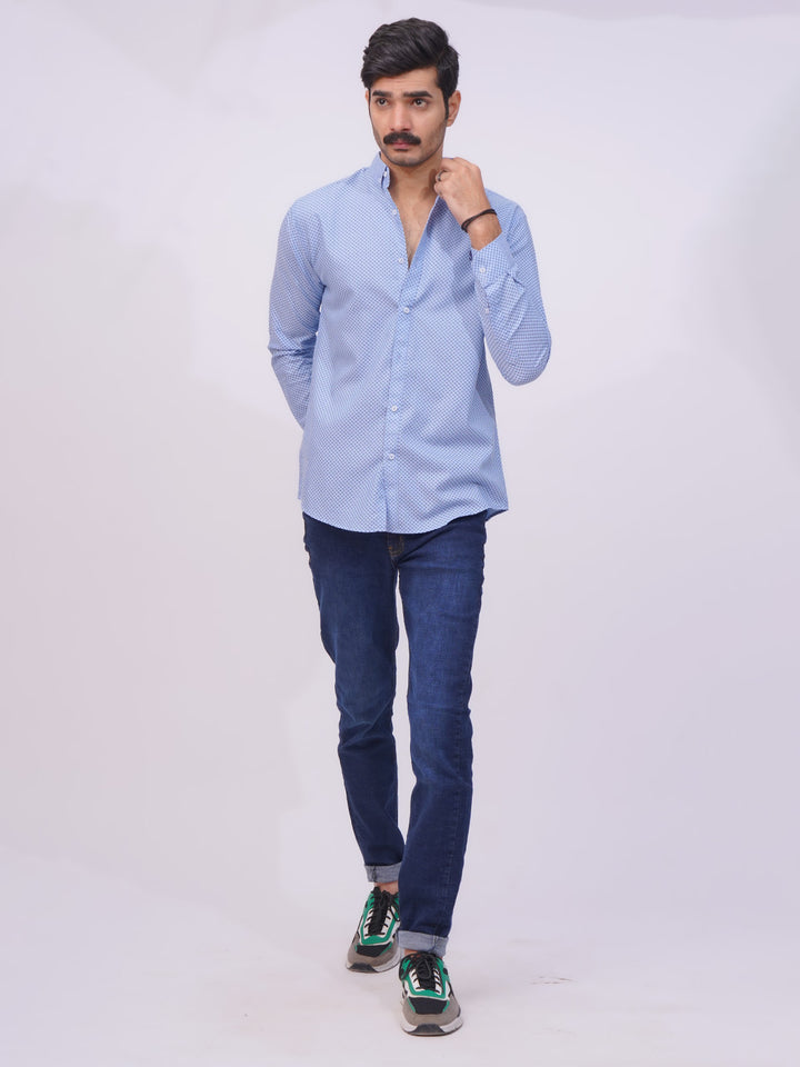 Blue Designer Printed Casual Shirt  (CSP-249)