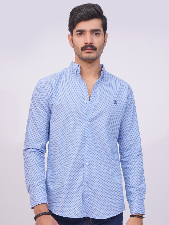 Blue Designer Printed Casual Shirt  (CSP-249)