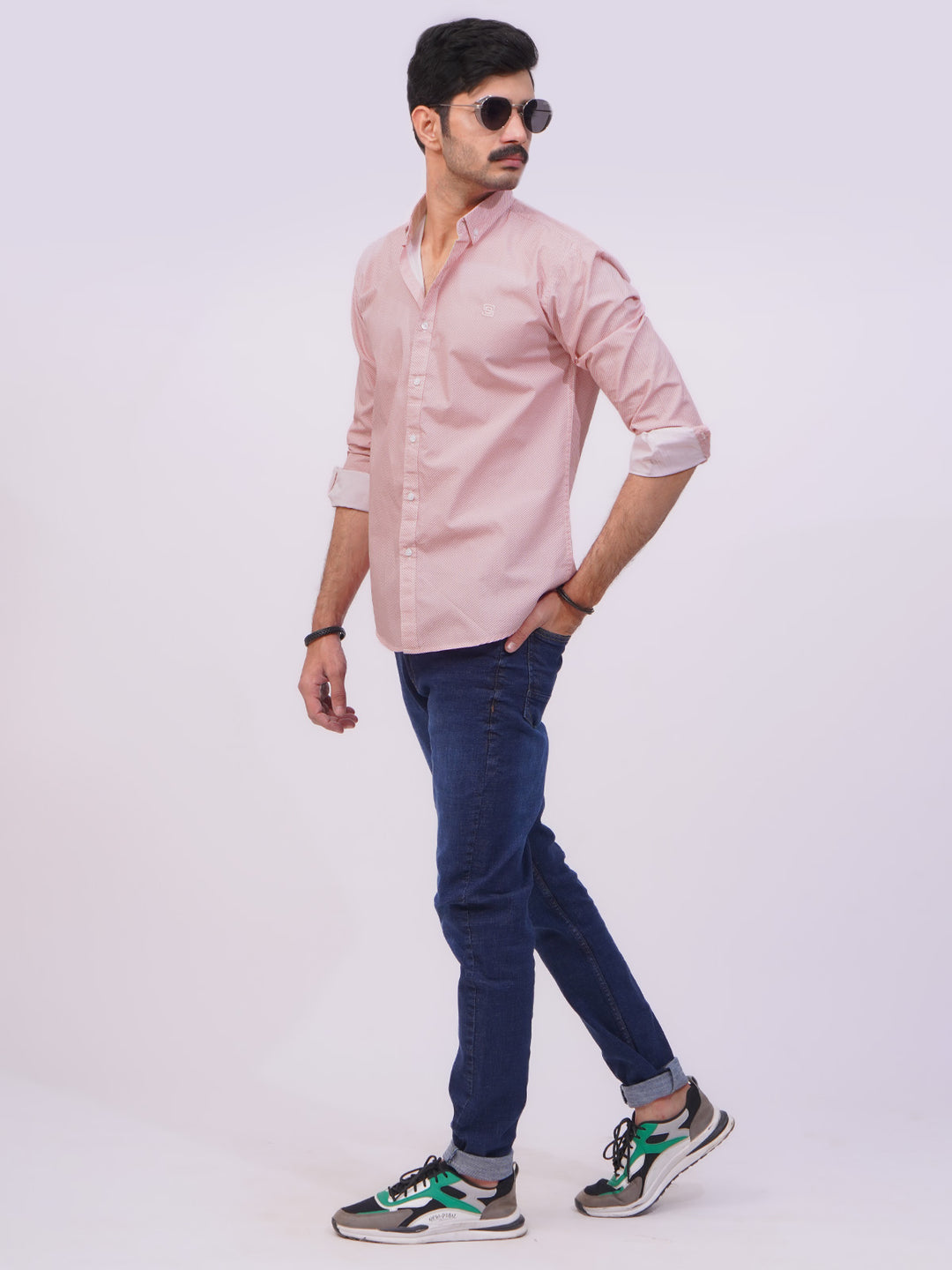 Pink Designer Printed Casual Shirt  (CSP-251)