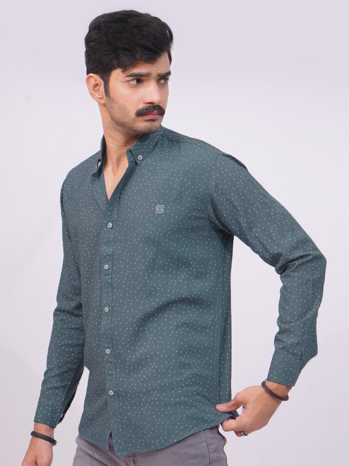 Blue Grey Designer Printed Casual Shirt  (CSP-252)