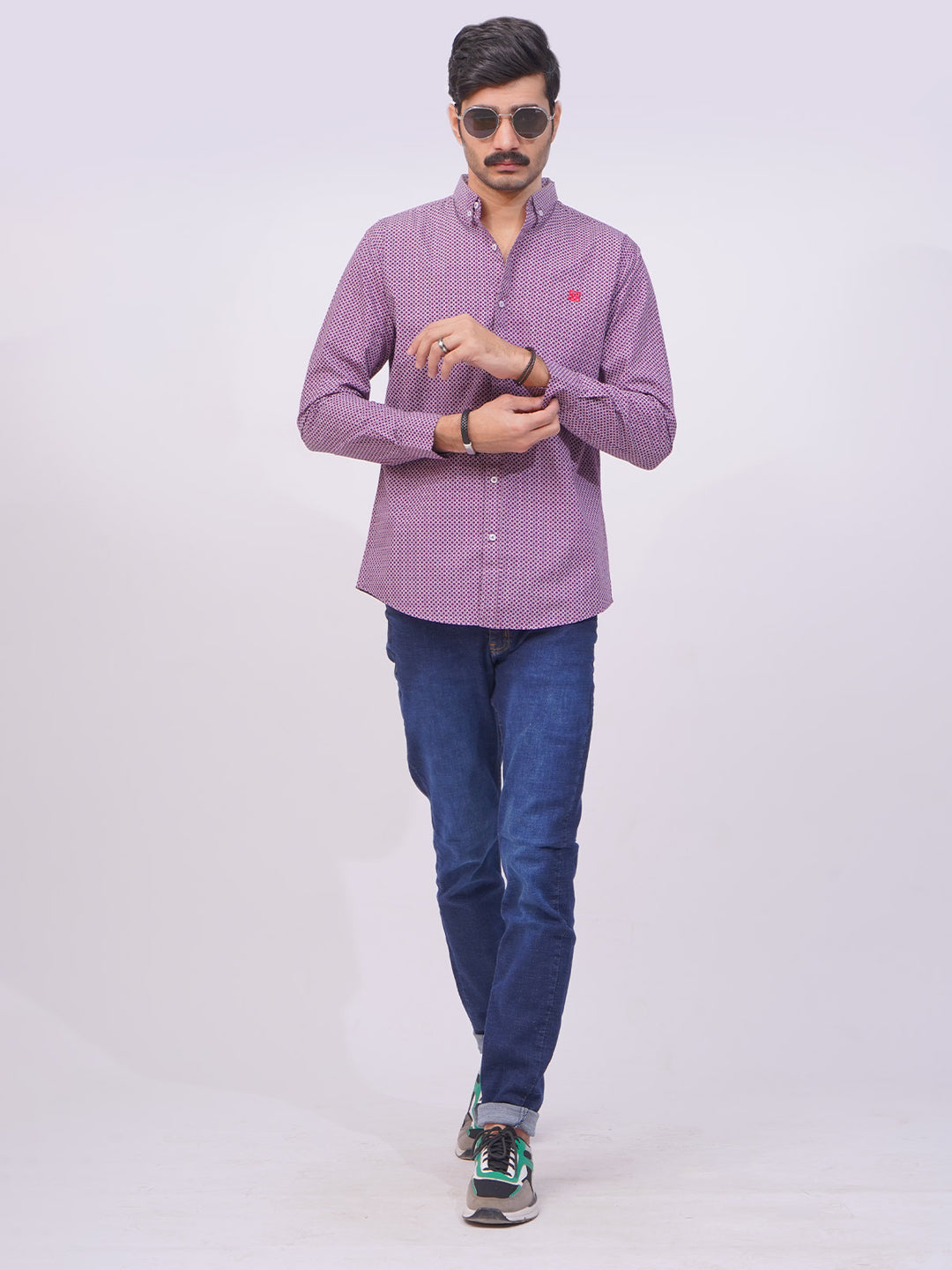 Purple Designer Printed Casual Shirt  (CSP-255)