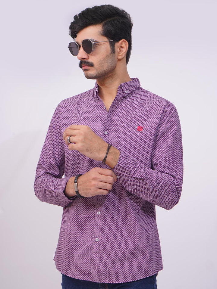 Purple Designer Printed Casual Shirt  (CSP-255)