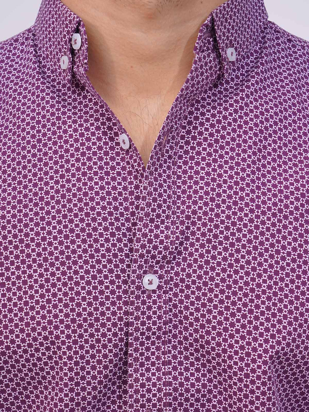 Purple Designer Printed Casual Shirt  (CSP-255)