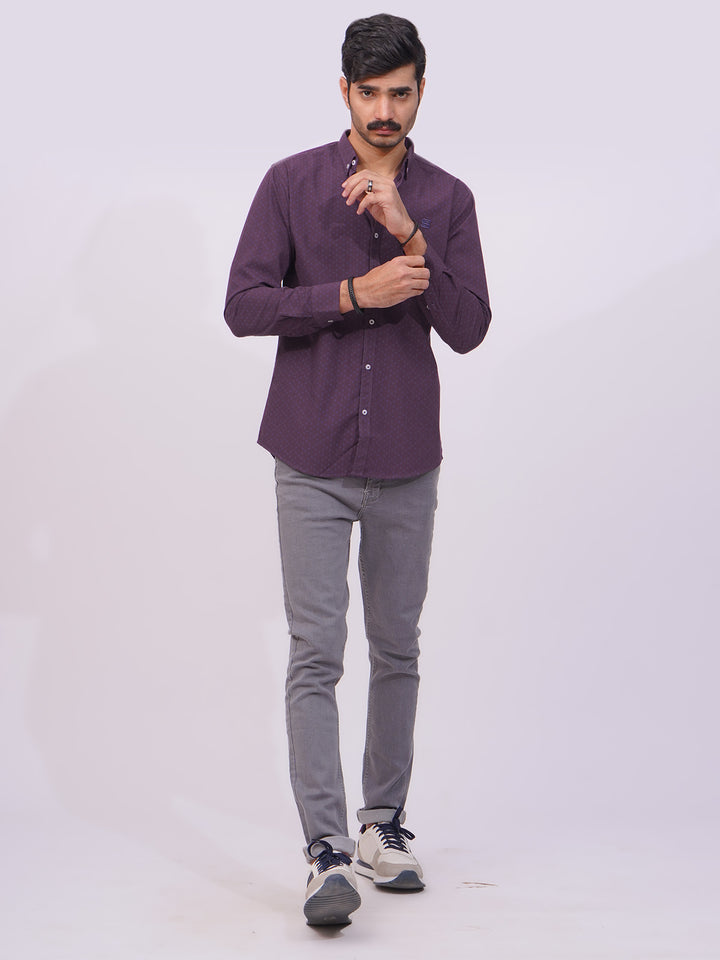 Purple Designer Printed Casual Shirt  (CSP-261)