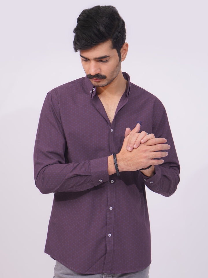 Purple Designer Printed Casual Shirt  (CSP-261)