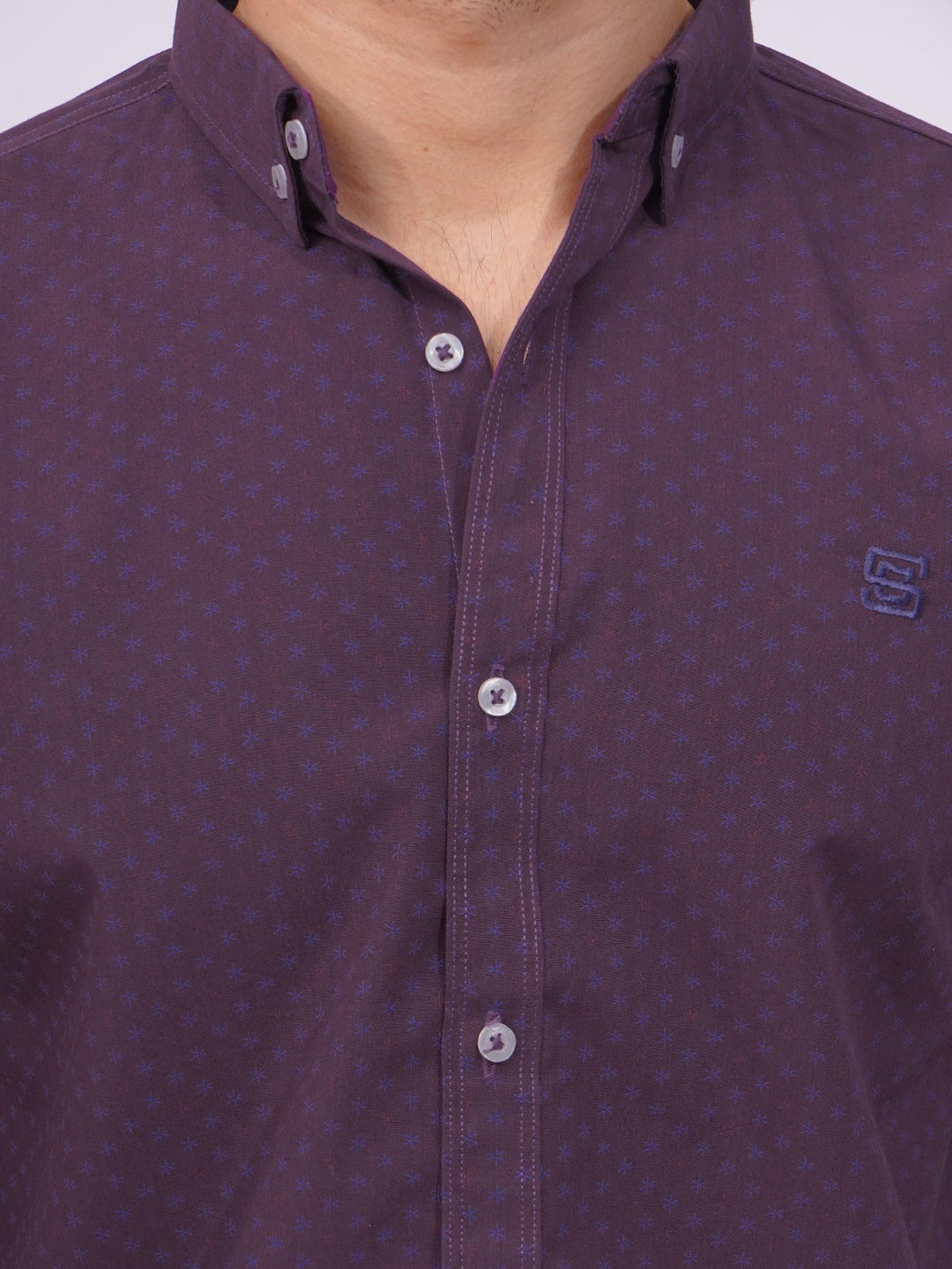 Purple Designer Printed Casual Shirt  (CSP-261)