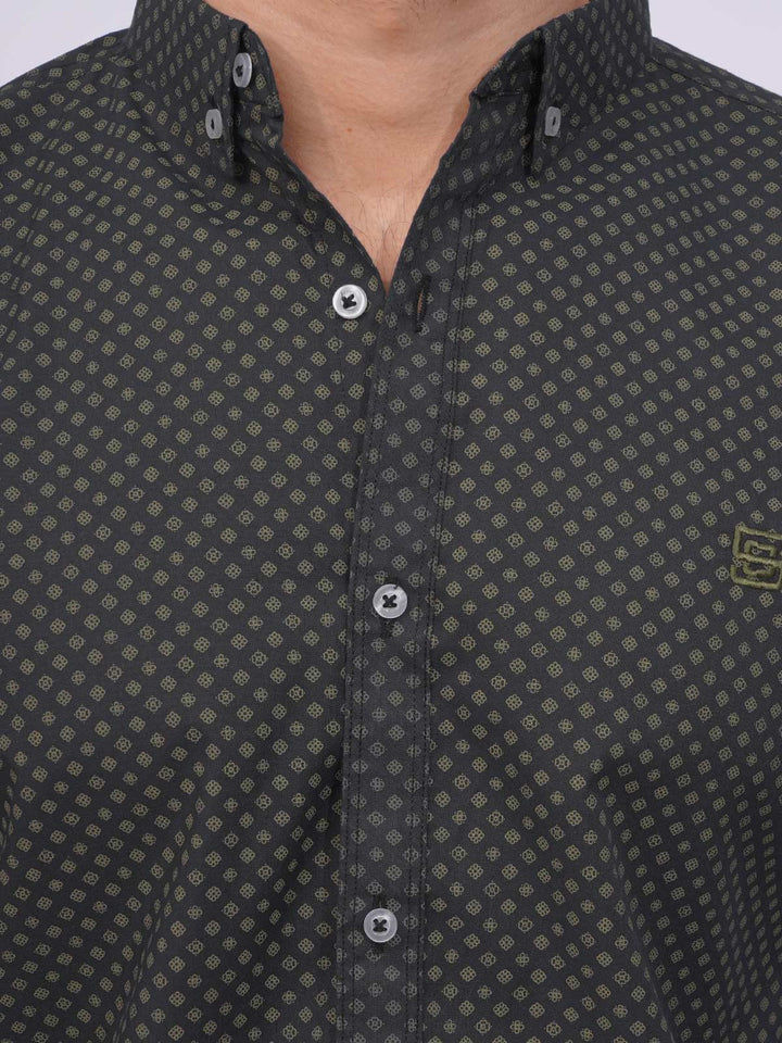 Black & Fawn Designer Printed Casual Shirt  (CSP-262)