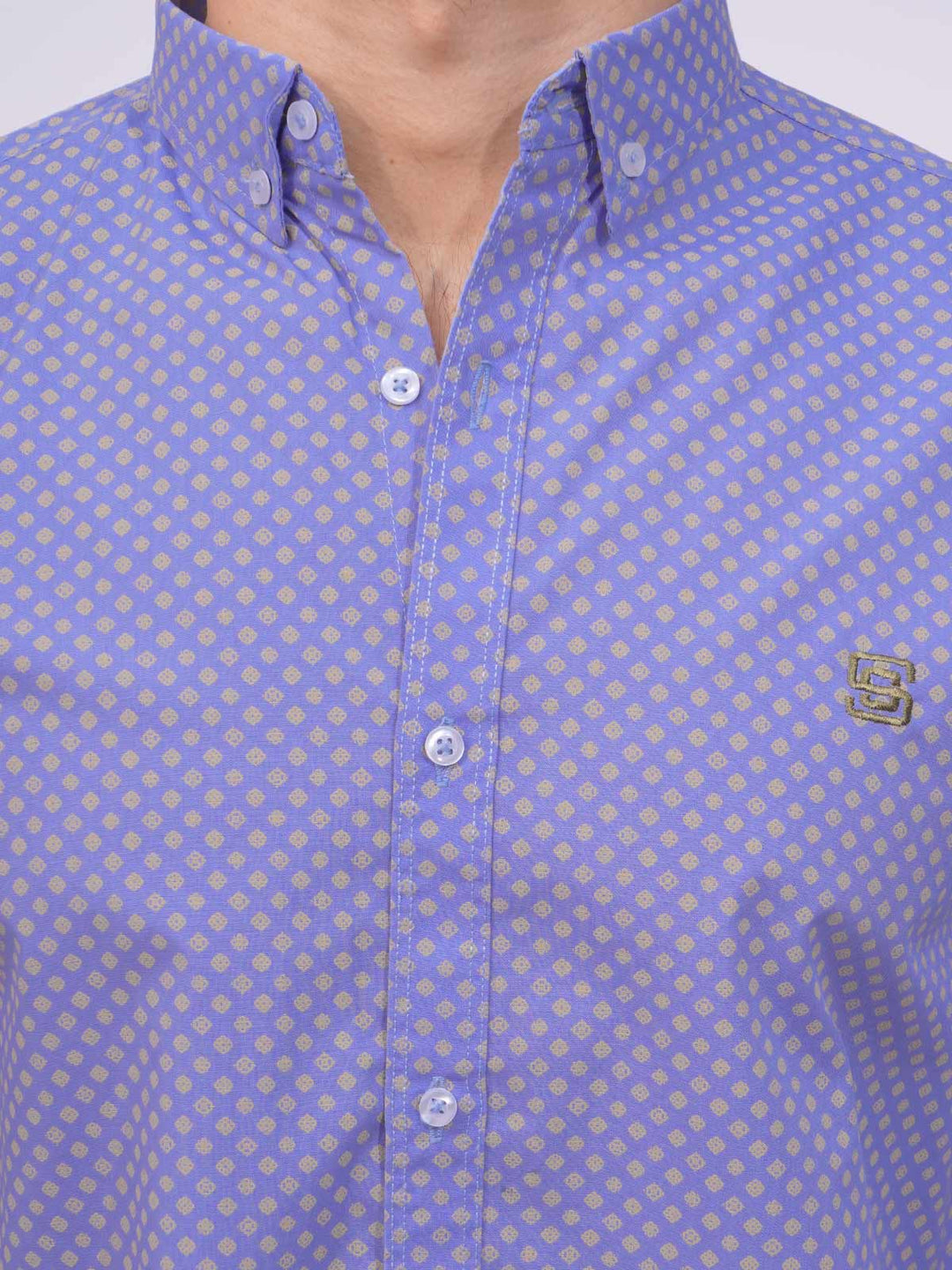 Light Purple Designer Printed Casual Shirt  (CSP-269)