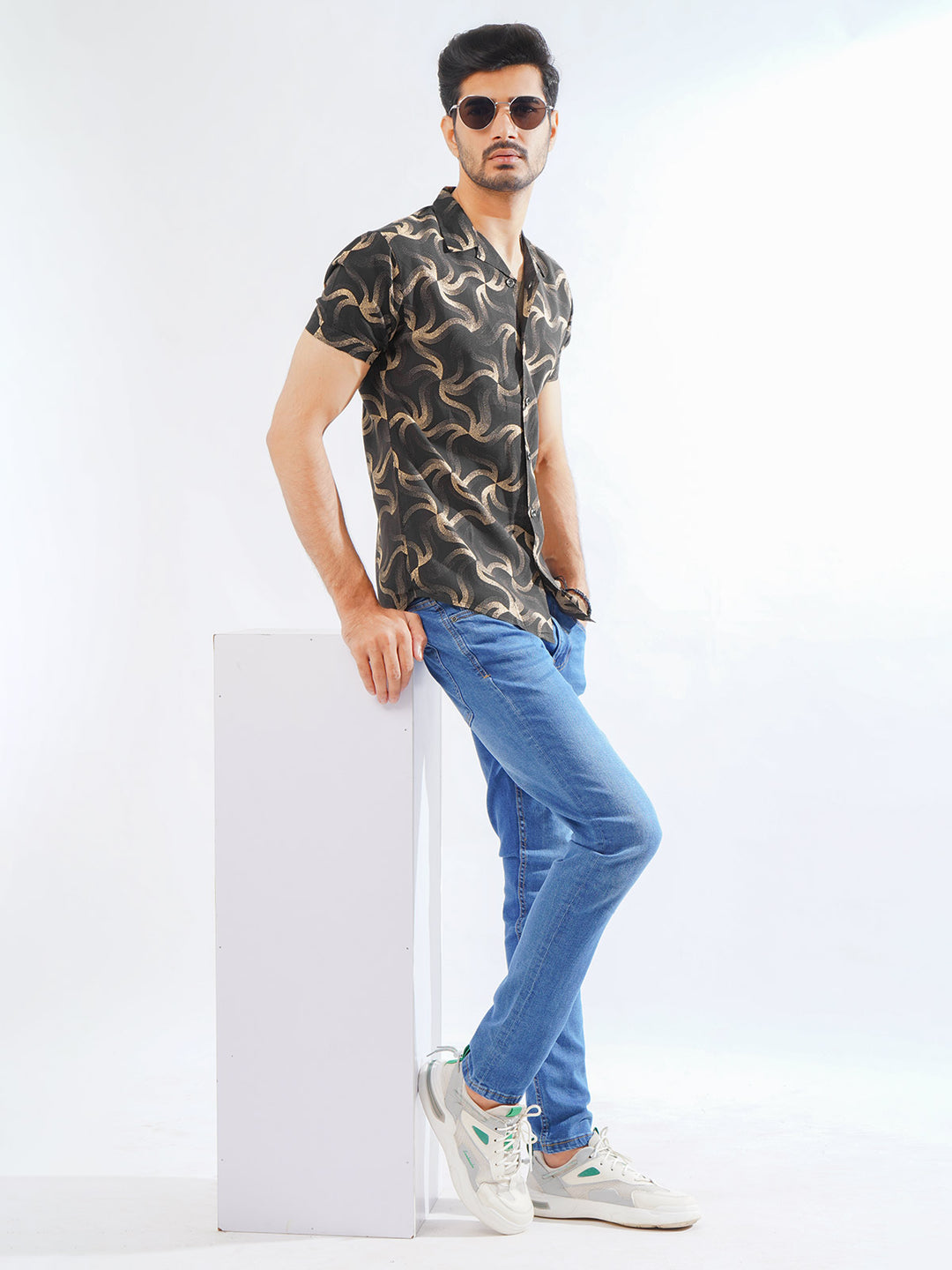 Brown Designer Printed Half Sleeves Casual Shirt (CSP-273)