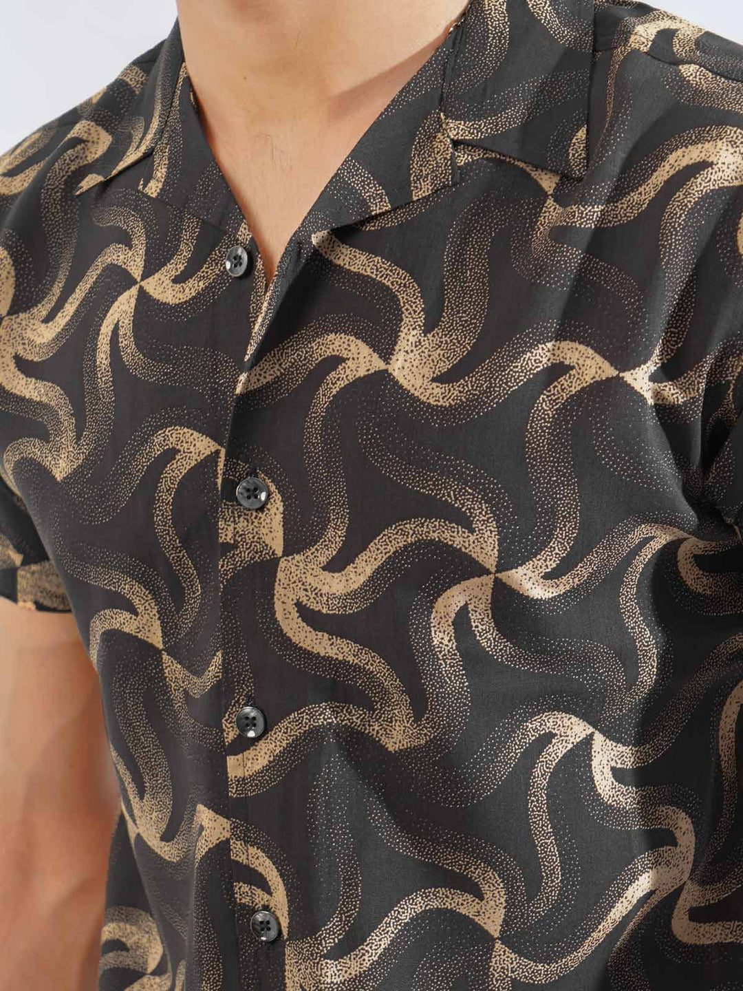 Brown Designer Printed Half Sleeves Casual Shirt (CSP-273)