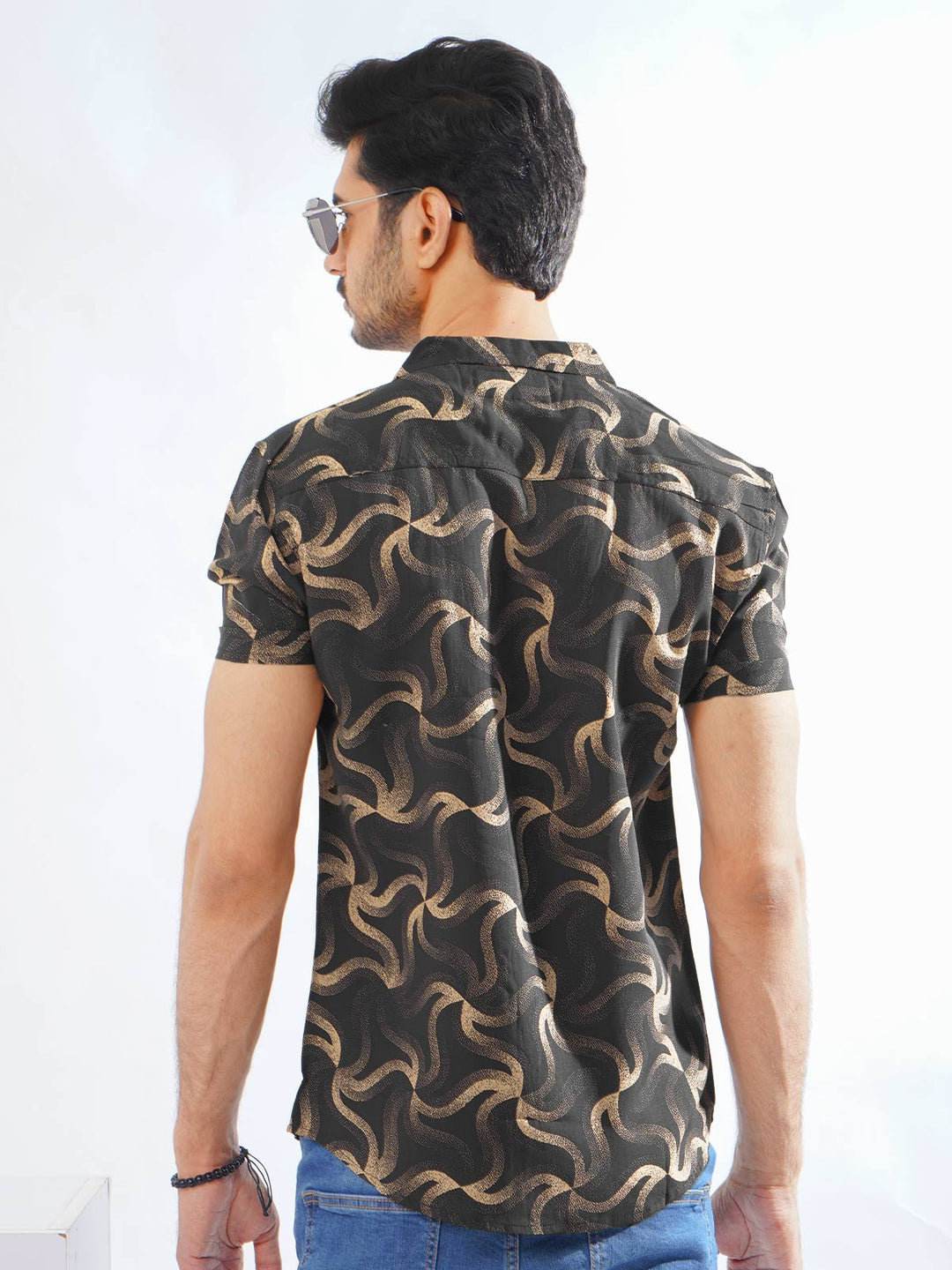 Brown Designer Printed Half Sleeves Casual Shirt (CSP-273)