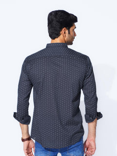 Navy Designer Printed Casual Shirt (CSP-281)