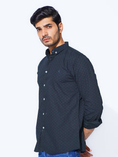 Navy Designer Printed Casual Shirt (CSP-283)