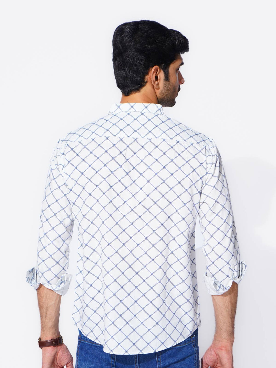 White Designer Printed Casual Shirt (CSP-286)