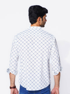 White Designer Printed Casual Shirt (CSP-286)