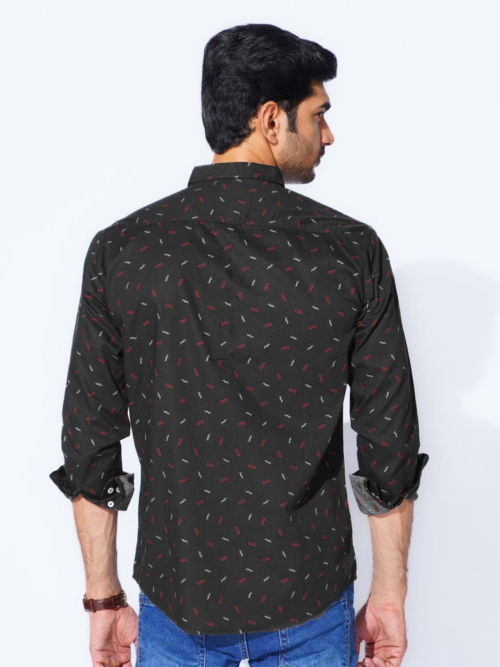 Black Designer Printed Casual Shirt (CSP-290)