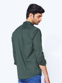 Green Designer Printed Casual Shirt (CSP-291)