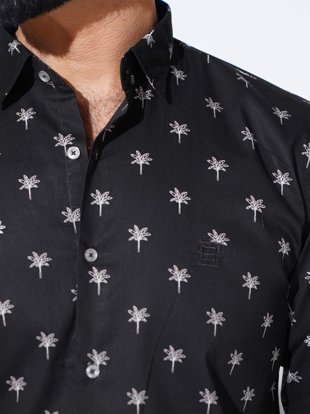 Black Designer Printed Casual Shirt (CSP-297)