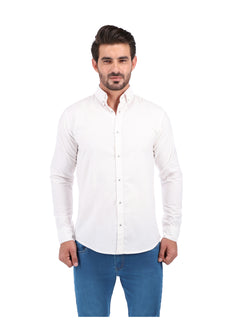 White Button Down Casual Shirt (CSW-158)