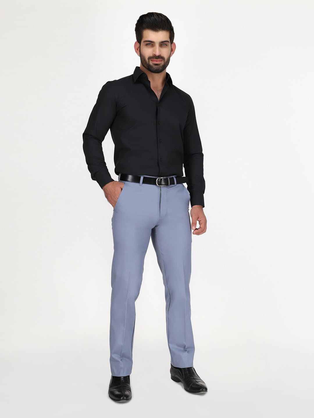 Bluish Grey Wrinkle Free Trouser (CTR-92)