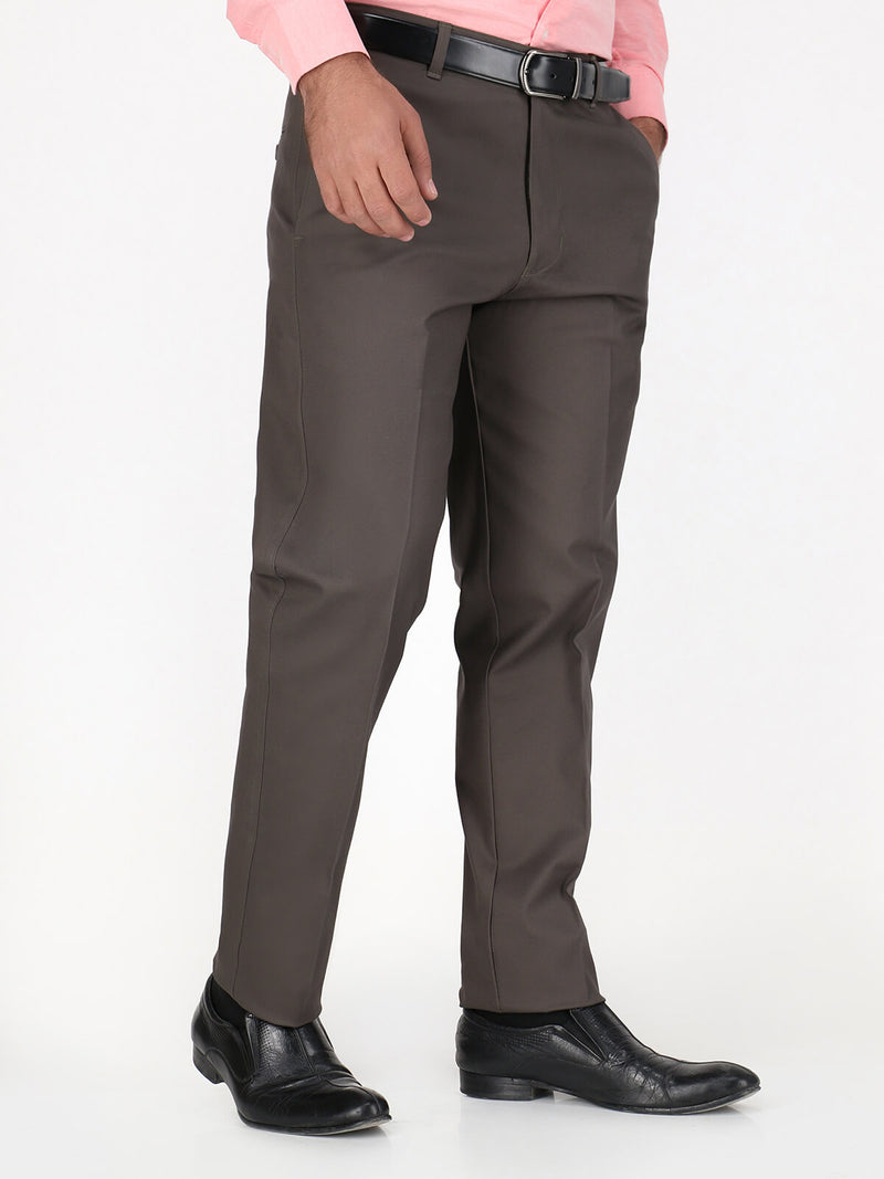 Dark Brown Wrinkle Free Trouser (CTR-98)