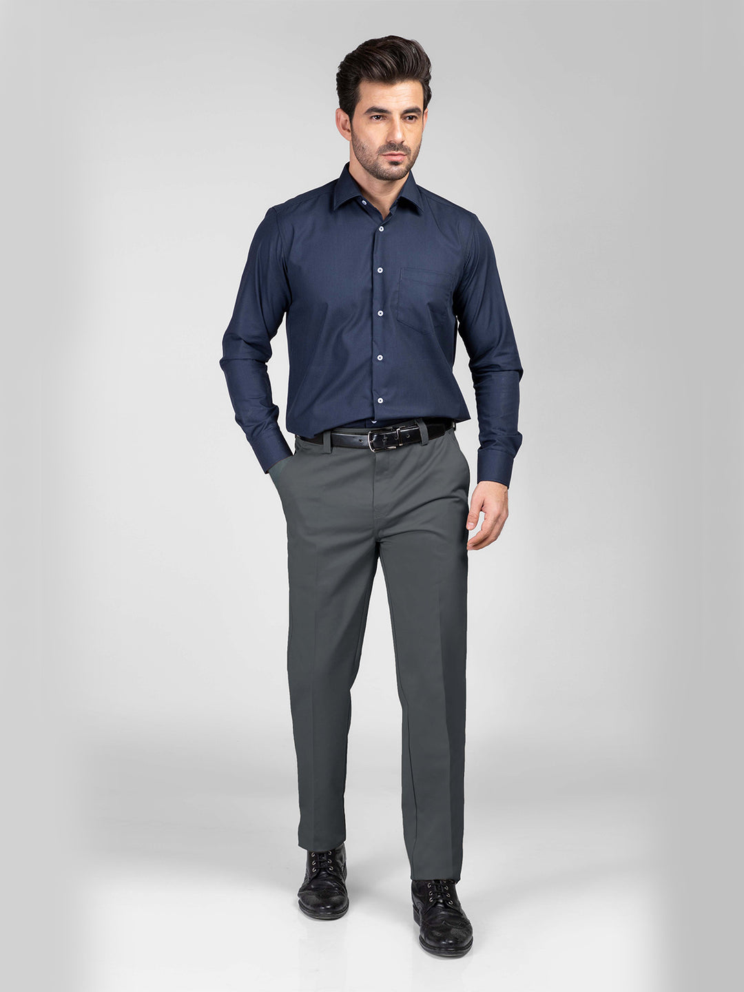 Dark Grey Wrinkle Free Trouser (CTR-106)