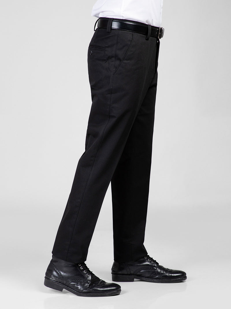 Black Self Wrinkle-Free Executive Formal Dress Pant (CTR-108)