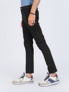 Black Plain Stretchable Denim Jeans 41