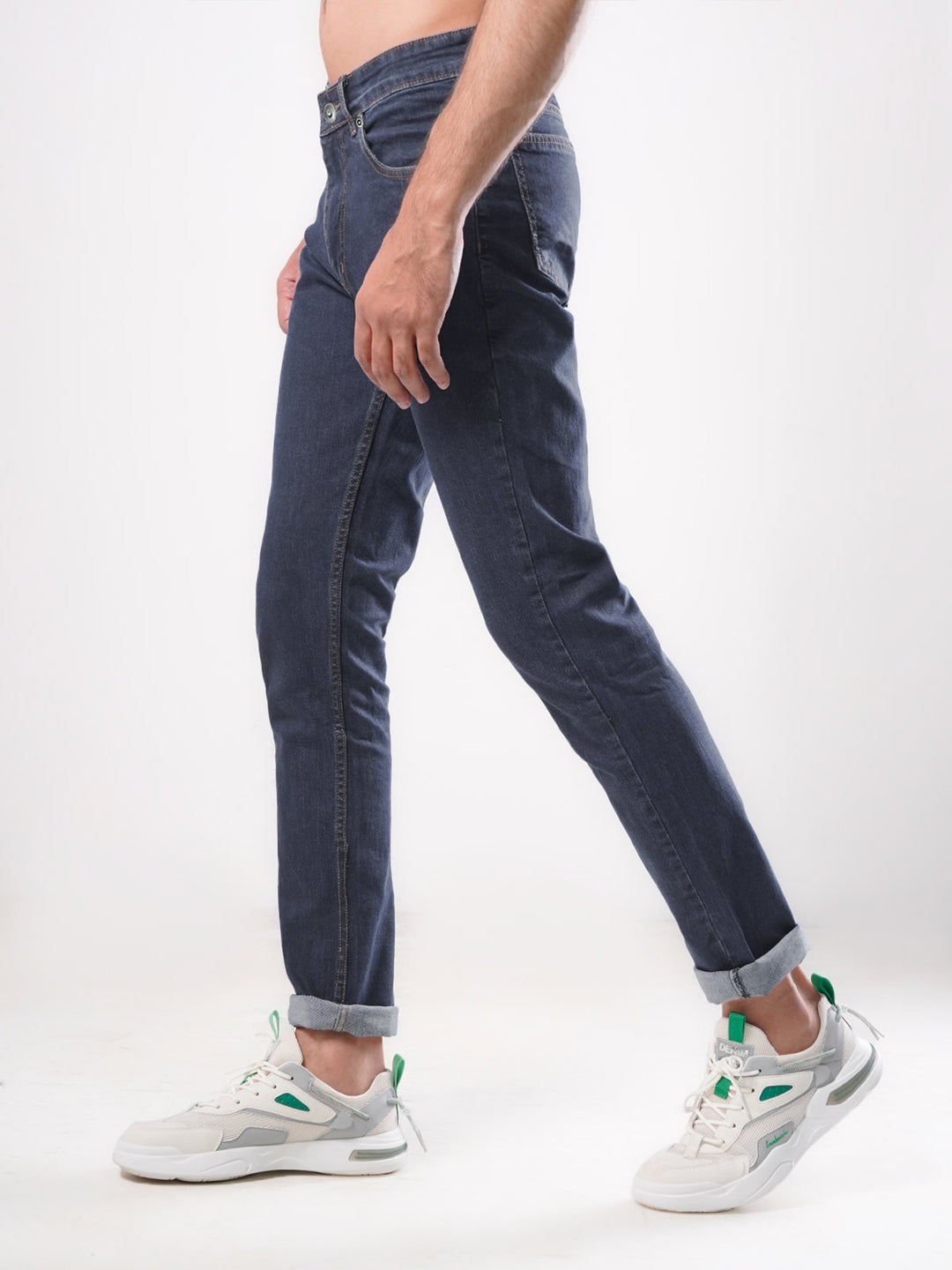 Blue Plain Stretchable Denim Jeans 41