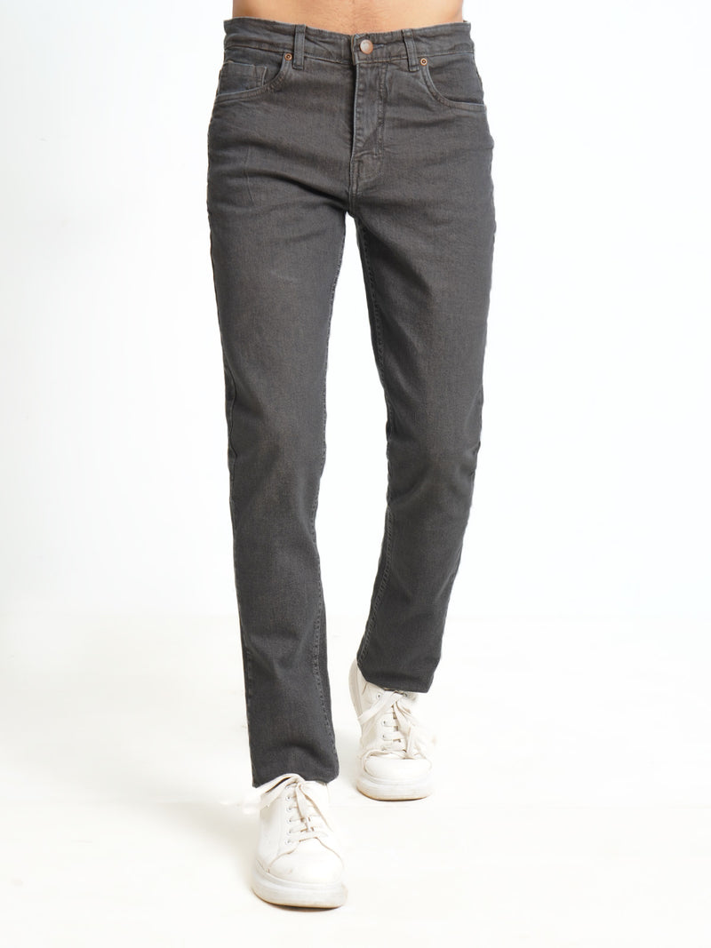 Brown Wash Plain Stretchable Denim Jeans 37