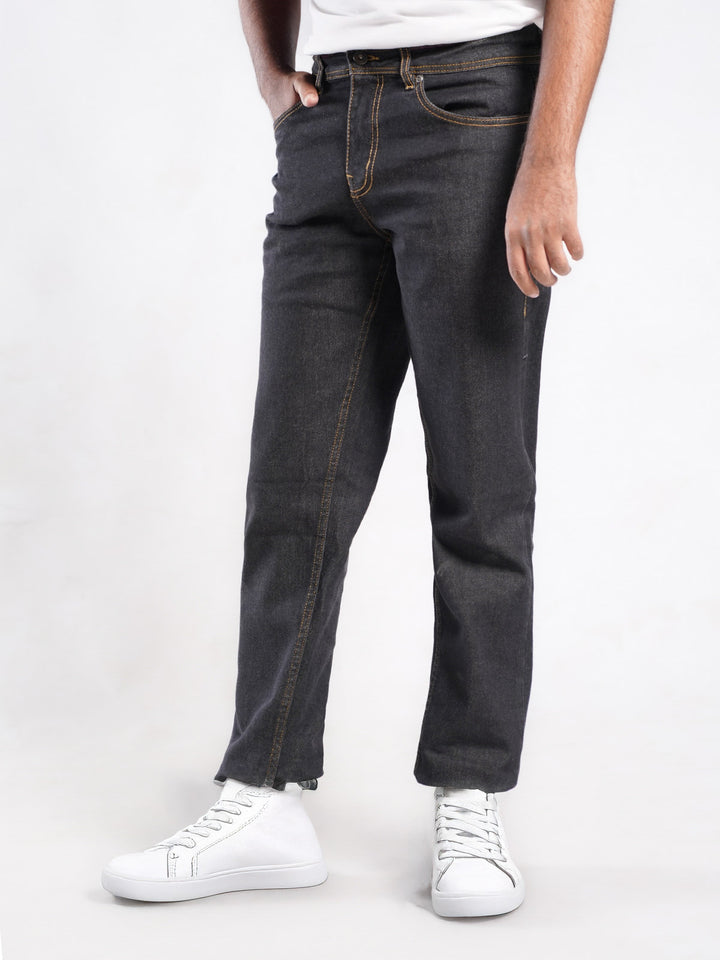 Charcoal Self Stretchable Denim Jeans 42