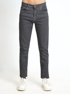 Charcoal Grey Plain Stretchable Denim Jeans 37