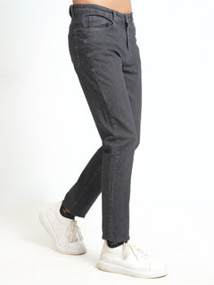 Charcoal Grey Plain Stretchable Denim Jeans 37