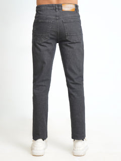 Charcoal Grey Plain Stretchable Denim Jeans 37