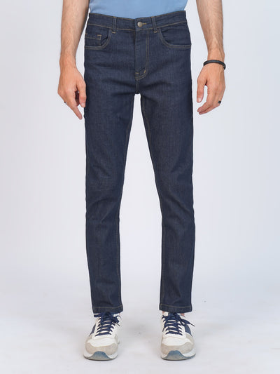Dark Plain Stretchable Denim Jeans  39