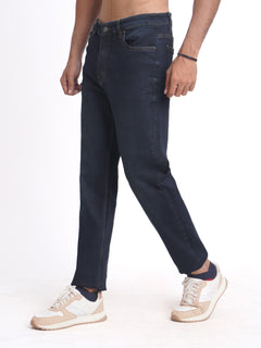 Navy Blue Faded Stretchable Denim Jeans 37