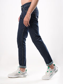 Dark Blue Plain Stretchable Denim Jeans 38