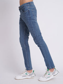 Blue Faded Stretchable Denim Jeans 38