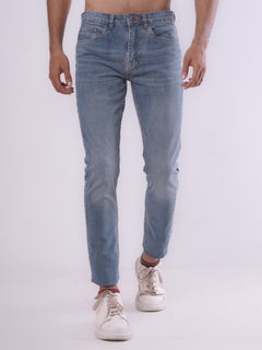 Blue Faded Stretchable Denim Jeans 36