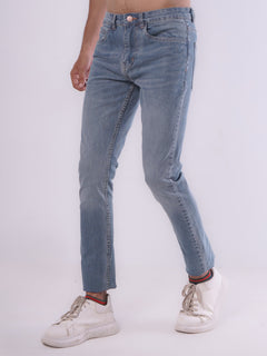 Blue Faded Stretchable Denim Jeans 36