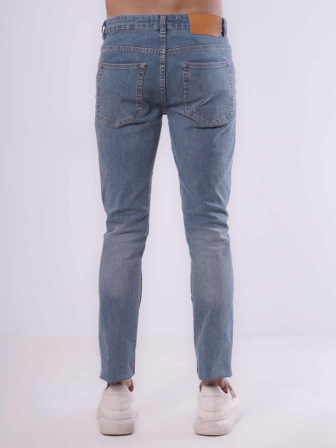 Blue Faded Stretchable Denim Jeans 36