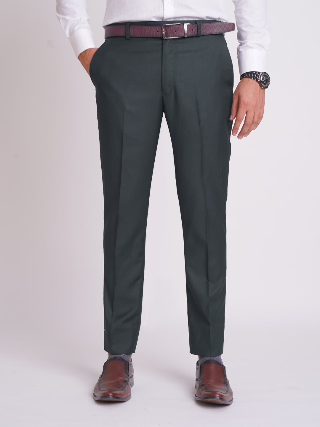 Charcoal Grey Plain Executive Formal Dress Trouser  (FDT-157)